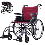 SJAPEX Rollstuhl Faltbar Leicht Reiserollstuhl, Kleiner Rollstuhl Für Die Wohnung Und Unterwegs, Rollstühle Für Erwachsene, Transportrollstühle, Aluminium