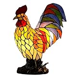 Tiffany-Tischlampe, Nachttischlampe in Vogel-Hühnerform, blau-gelb, Buntglas-Dekolampe, Schlafzimmer, Nachttisch, Kinderzimmer, kleine Stilllampe, Geschenklampe for Weihnachten, Geburtstag, Eule(Chick