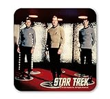 Logoshirt Star Trek - Doktor McCoy, Captain Kirk und Spock - Beaming Coaster - Untersetzer - farbig - Lizenziertes Originaldesign