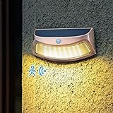 MRLZLT Retro LED Außenlampe mit Bewegungsmelder Wasserdicht Kabellos Solar Wandleuchten Außen mit Dämmerungsschalter 3000K Warmweiß für Garten Hauswand Haus Terrasse Aussen Wandlampe Batteriebetrieben