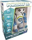 Lexibook Intelligenter Powerman Junior-Roboter, pädagogisch und interaktiv, lesen, tanzen, Musikspielen, Sätze wiederholen, Fernbedienung, Spielzeug ab 3 Jahren, blau/weiß (ROB20ES), Farbe: