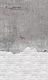 Rasch Tapete 36486 - Fototapete auf Vlies in Weiß und Grau mit Beton-Optik und Backstein-Optik - 2,65m x 1,59m (LxB)
