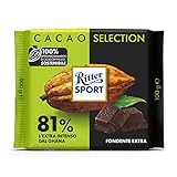 Ritter Sport SPORT Die Starke 81 % aus Ghana, Bitterschokolade mit mind. 81 % Kakao-Anteil, dunkle Schokolade, intensiver Kakaogenuss für Genießer, Tafelschokolade