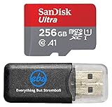 SanDisk 256 GB Ultra Micro SDXC Memory Card Works with Samsung Galaxy Tab A (2017) (2018), Tab Active 2 Phone UHS-I Class 10 (SDSQUAR-2546G-GN6MA) Bundle with Everything But Stromboli Card Reader