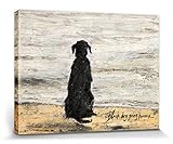 1art1 Sam Toft - Black Dog Going Home Bilder Leinwand-Bild Auf Keilrahmen | XXL-Wandbild Poster Kunstdruck Als Leinwandbild 40 x 30 cm
