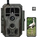 GardePro E8 Wildkamera WLAN mit App 32MP H.264 1296P Video, 27M Infrarot Nachtsicht Bewegungsmelder Wildtierkamera WiFi Handyübertragung, 0,1s Schnelle Trigger, IP66