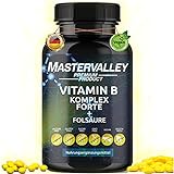 Vitamin B Komplex | PLATIN | hochdosiert | B12 - B6 - B1 - B2 Complex | Vegan | 1 Tablette Täglich | Premium Product | Laborgeprüft | 120 Tabletten | Made in Germany | Mastervalley