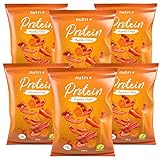 Protein Chips Vegan Paprika - 6x 100g mit 42% Eiweiß - Proteinchips ohne Soja & Gluten - Low Carb geeignet mit 60% weniger Fett - herzhafter Snack in Deutschland hergestellt