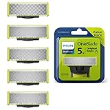 Philips OneBlade Ersatzklingen für alle OneBlade und OneBlade Pro Modelle (Modell QP250/50), 5er-Pack