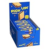 PiCK UP! Original (24 x 28 g), Riegel mit knackiger Milchschokoladentafel zwischen zwei knusprigen Keksen, der Snack für unterwegs, Thekenaufsteller mit 28 g (24er Pack)