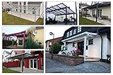 Terassenüberdachung | Bausatz inkl. klare Hohlkammerplatten | integriertes Dachrinnen-System | pulverbeschichtetes Aluminium | Farb- und Größenauswahl | Wandmontage | 600x200cm (BxT) |