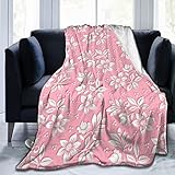 Kuscheldecken Flauschig Blumen Flanell Fleecedecke 130x150 cm Weiche Warme Decke für Sofa Bett, als Wohndecke Bettdecke Couchdecke