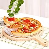 0℃ Outdoor Premium Pizzastein - Gasgrill & Holzkohlegrill Pizza Ofenstein aus Cordierit mit Griff für Backofen & Gasgrill Bis 1300°c, Geschenke für Köche und Feinschmecker,13inch