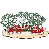 Inntek Weihnachtsbaumschmuck Holz, Holz zum Bemalen Weihnachten Weihnachten Deko Hölzerne Elchweihnachts Dekoration Weihnachten Weihnachtsmann aus Holz Elch Schneemann Festival Ornament Home Decor