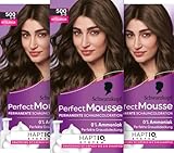 Schwarzkopf Perfect Mousse Permanente Schaumcoloration 500/5-0 Mittelbraun (93 ml), Haarfarbe mit perfekter Grauabdeckung, Coloration für intensive Pflege & strahlenden G