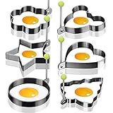 6 Form Antihaft-Ei Ringe Kochen Egg Fried Pancake Omeletts Form Ringe Küche Werkzeug Pancake Ringe Edelstahl