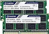 Timetec 16GB KIT(2x8GB) DDR3L / DDR3 1600MHz (DDR3L-1600) PC3L-12800 / PC3-12800 Non-ECC Unbuffered 1.35V/1.5V CL11 2Rx8 Dual Rank 204 Pin SODIMM Laptop Notebook PC Computer Memory RAM Module Upgrade
