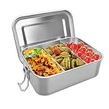 Nutabevr Brotdose Edelstahl, 850ml Lunchbox Auslaufsicher mit Abtrennung und Dichtring, nachhaltige und umweltfreundliche BPA-frei, Lunchbox, Vesperdose, Pausenbrot, für Erwachsene &