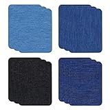 Hileyu 12 Stück Stoff zum Aufbügeln Patches in Premium-Qualität Denim Jean Kleidung Reparatur Patch Kit Dekorative Schirme für Hosen Jacke Jean Kleidung Nähen (12,5 * 9,5 cm)