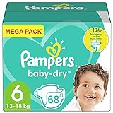 Pampers - Baby-dry Windeln, Große 6 - 68 Stücke