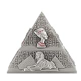 Aschenbecher aus Metall, Innovatives Dekor, Geschenke, Räucherset, ägyptischer Pharao, Pyramidenform, Ornamente (Antikes Silber)