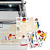 FOTOFOL Europa Karte Aufkleber Set zum Aufkleben - für Auto, Fahrzeuge, Möbel, Tür, Wand, Fenster, Spiegel - perfekt für VW Bulli California