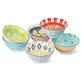 Müslischalen Suppenschüsseln Salatschale 15.7cm - Schalen Set 6 Stück - Bunt Schale Schüssel aus Porzellan für Müsli | Ramen | Suppe | Salat | Nudeln | Porridge | 700ml