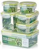 Zoë&Mii 7er-Set Kunststoff-Lebensmittelbehälter mit Stülpdeckeln, 14 Stück mit Suppenbehälter, luftdicht, gefrier-, mikrowellen- und spülmaschinengeeignet, BPA-frei, platzsparend