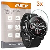 REY Pack 3X Panzerglas Schutzfolie für XIAOMI AMAZFIT Stratos 3, Displayschutzfolie 9H+ Härte, Anti-Kratzen, Anti-Öl, Anti-B