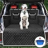 KYG Universal Kofferraumschutz Hunde - Kofferraumdecke mit Ladekantenschutz Seitenschutz, Wasserdicht rutschfest Kratzfest, Schwarz, Geeignet für die Meisten Autos und SUVs