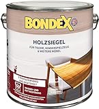 Bondex Holzsiegel Farblos / Seidenglänzend 2,5 L für 50 m² | Strapazierfähig und kratzfest | Wasser- und fettbeständig | Basis natürliche Rohstoffe | Holzsiegel | Holzversiegelung