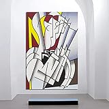 Roy Lichtenstein Poster Abstraktes Kunstwerk Leinwand Gemälde Moderne Wandkunst Roy Lichtenstein Drucke Für Wohnzimmer Dekor Bild 50X70cm X1 Kein Rahmen