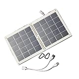 Sonnenkollektor 20W Batterie 12V tragbare Sonnenkörper-Solarzellen USB-Ladegerät wasserdichtes Batterieladegerät for Telefon-Watch-Fan (Color : 20W 370mmX193mm)