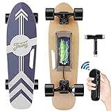 Tooluck Elektro-Skateboard mit Fernbedienung, elektrisches Longboard mit 350 W Motor, 20 km/h Höchstgeschwindigkeit E-Skateboard, 8 km Reichweite Cruiser-Skateboard für Erwachsene Jugend