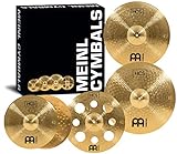 Meinl Cymbals HCS Expanded Schlagzeug Becken Set (Video) Box Pack mit 14 Zoll Hihat, 16 Trash Crash, 18 Crash, 20 Ride (35,56-50,80cm) Messing, traditionelles Finish (HCS14161820)