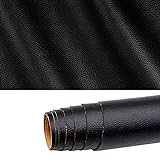 gudong Leder Patch, eine Rolle selbstklebenden Leder Patch, DIY Kunstleder für Autositz Sofa Möbel Leder Reparatur und Renovierung 42 x 137 cm (schwarz)
