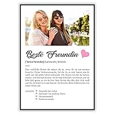 GRAVURZEILE Definition Poster & Kunstdrucke mit eigenem Foto - Geschenke für Beste Freundin - Personalisierte Wandbilder - Wanddeko Deko für Wohnzimmer Schlafzimmer Flur & Diele