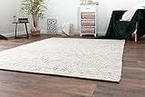 Steffensmeier Handweb Teppich Korinth | Gesunder Wollteppich | Beste Schurwolle | Natur Dunkel, handgewebt, Größe: 80x150