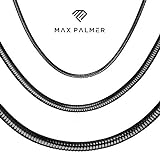 Max Palmer Schlangenkette Edelstahl schwarz - [38.] Dicke: 3,2mm - Länge: 50cm