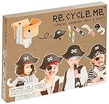 Re Cycle Me DEFG1420 Recycling Bastelspaß Partybox Piraten, Bastelset für 5 Modelle, Kreativset für Kinder ab 4 Jahre, Set zum Basteln mit Haushaltsmaterialien, Recycle Mich, Bastelmix