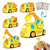 5-IN-1 Ferngesteuertes Auto Bagger Spielzeug,Spielzeug 2 Jährige Jungen Mädchen,Kleinkind Spielzeug 2 Jahre,3D-Aufkleber