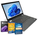 Lenovo ThinkPad Yoga 260 12,5 Zoll Full HD Laptop Intel Core i7-6600U@ 2,6 GHz 8 GB 256 GB SSD mit Windows 11 Pro & GRATIS Antiviren-Software inkl. 1 Jahr Garantie (Generalüberholt)