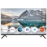 SMART TECH SMT43S10UV2L1B1 108cm (43 Zoll) LED Fernseher SMART TECH TV (4K UHD, HDR 10, Netflix, YouTube, netrange, Browser) Schwarz