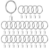 OUYANKA 30 Stück Gardinenringe mit Clips 25 mm Innendurchmesser Vorhangringe Metall Vorhang Clips Duschvorhang Metallklammern für Gardinen Vorhänge Gardinenstangen Stang