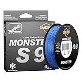 SeaKnight Monster S9 9 Stränge PE geflochtene Angelschnur, super stark, 300 m, 500 m, Gem Blue, 1.0#: 20LB-327Yds