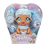 Glitter Babyz January Snowflake Baby Puppe - Mit 3 magischen Farbwechseln, blauen Haaren und einem Winter-Outfit - Inklusive Windel, Flasche und Schnuller - Sammelspielzeug für Kinder ab 3 Jahren