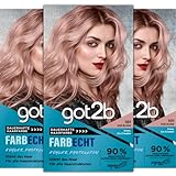 got2b Farbecht 101 Rose Blond Stufe 3 (3x 143 ml), dauerhafte Haarfarbe für einen kühlen Pastellton stärkt das Haar, Coloration für alle Haarstrukturen, vegane Formel