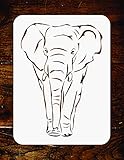 Afrikanischer Elefant Schablone – 35,5 x 49,5 cm – wiederverwendbare afrikanische Tiere Tierwelt Wandschablonen Schablone