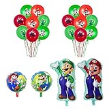 Geburtstag Dekorationen Partyzubehör Super Mario Luftballons Mario Folienballons Super Mario Geburtstag Dekorationen für Kinder