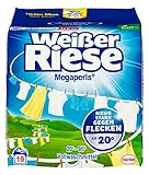 Weißer Riese Universal Megaperls Vollwaschmittel (19 Waschladungen), Waschmittel für weiße Wäsche, wirkt extra stark gegen Flecken bei 20–95 °C, 100% recycelbares Plastik